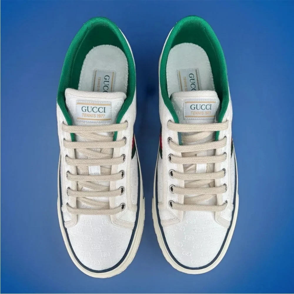 Gucci Tennis 1977 Women GG 625787 Monogram Sylvie Fabric Logo Sneakers EU 41 - Picture 10 of 12